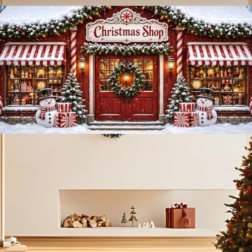 7x16FT Christmas Shop Garage Door Cover Decorations Merry Christmas Garage Door Banner for Outdoor Indoor Christmas Decorations Party Photography Backdrop - Image 7