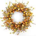 24 Inches Fall Wreath Fall Wreaths for Front Door Autumn Wreath by DIYFLORU