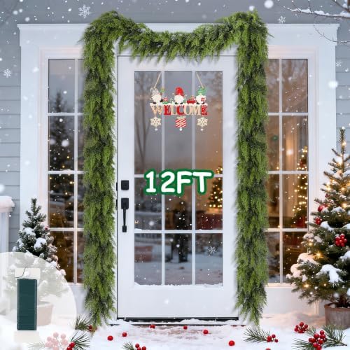 yofit 12FT Cedar Garland Christmas Decorations for Door Frame & Stairs by yofit