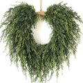 22"Heart-Shaped Artificial Christmas Cedar Pine Wreath for Front Door Decor by YXZZWL
