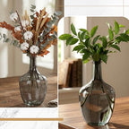 3 Pcs Rustic Country Tabletop Centerpieces, Boho Clear Tall Glass Vases Decor Wooden Serving Tray Wood Bead Garland with Tassels for Wedding Living Room Home Table Holder (Black) - Image 4