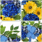 25.5 Inch Summer Wreaths for Front Door Artificial Sunflower Wreath - Image 4