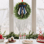 Christmas Decor, 22" Norfolk Pine Christmas Wreath with Bells and Ribbon - Image 6