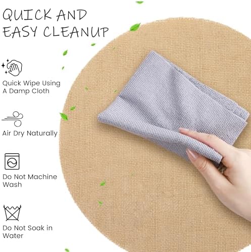 Kochorie 100 Pieces Burlap Placemats 11.8 Inch Round - Image 3