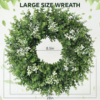 26'' Large Boxwood Wreath for Front Door Artificial Spring Wreath Boxwood Leaves Greenery Outdoor Door Wreaths for Porch Window Home Farmhouse Wall Decor Green Year Round Indoor Outdoor All Seasons - Image 2
