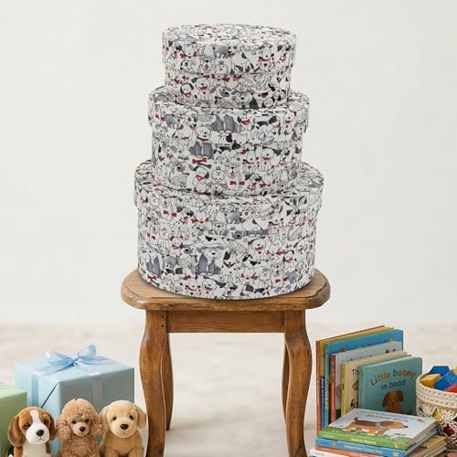 Sarah's Hat Boxes – Dogs Print Decorative Gift Box Set of 3 | Elegant Reusable Storage Boxes for Gifts, Keepsakes, Jewelry, or Special Items | Unique Printed Design - Image 6