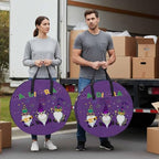 Mardi Gras Round Storage Bag 24 Inch, Carnival Gnome Mask Deep Purple Theme Clothes Storage Container with Handles Heavy Duty Organizer for Comforter, Bedding & Holiday Wreaths - Image 4