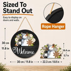 Interchangeable Welcome Sign for Front Door 12 Inch Round Seasonal Decor - Image 4