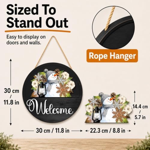 Interchangeable Welcome Sign for Front Door 12 Inch Round Seasonal Decor - Image 4
