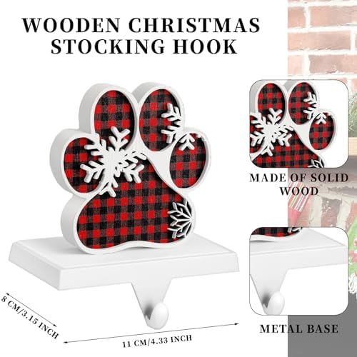 Hicarer 4 Pack Christmas Stocking Holders for Fireplace Mantel - Image 2
