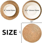13 Inch Round Woven Plate Placemats Set of 15, Farmhouse Rustic Straw Braided Chargers Place Mats, TwinnekYR Large Boho Cattail Weave Table Mats, for Dining Plates Table Decor Home Wedding Party - Image 2