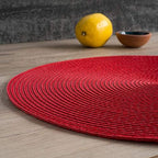 Now Designs Disko Round Placemats, Chili, Set of 4, 15 inches - Image 3