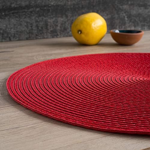 Now Designs Disko Round Placemats, Chili, Set of 4, 15 inches - Image 3