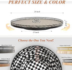 AMH 24-Inch Black and White Checkerboard Lazy Susan Decorative Tray - Image 6