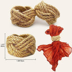 WINGFISH Woven Napkin Rings Set of 50 Farmhouse Burlap Jute Napkin Rings Bulk for Dinning Table, Nautical Napkin Ring Holders Table Decor for Party Gathering Banquet Wedding Birthday - Image 2