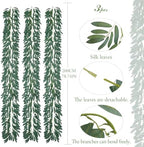 dallisten 3Pcs 6.5FT Artificial Olive Leaves Vine, Silk Fake Olive Garland - Image 3