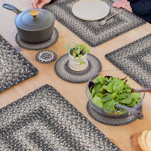 Homespice Flint Hill Braided Trivets for Primitive Decor, Round 8" Set of 6 by Homespice