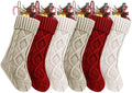 Fesciory Christmas Stockings 6 Pack, 18 Inch Large Cable Knit Xmas Decor by Fesciory