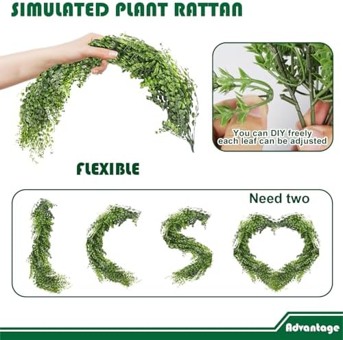 Fake Hanging Plants 19Pc-20 Artificial Ivy Vines, UV Resistant Greenery Ivy Leaves Garland with Flowers for Wedding Outdoor Decoration Home Indoor Wall Décor - Image 6