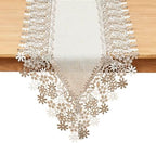 Natural Beige Floral Lace Table Runner Dresser Scarf (16” x108”) by Winotic