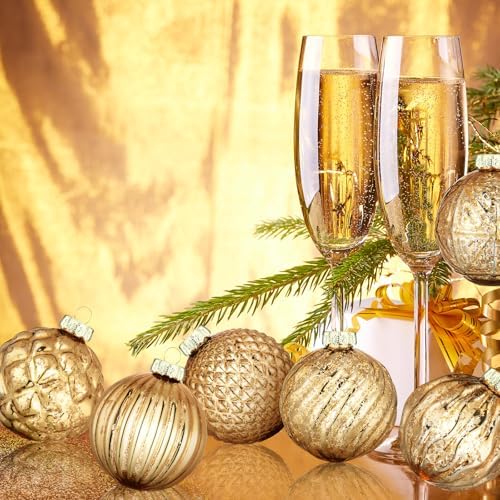 Jenaai 12 Pcs Christmas Champagne Glass Ball Ornaments, Tree Decoration - Image 6