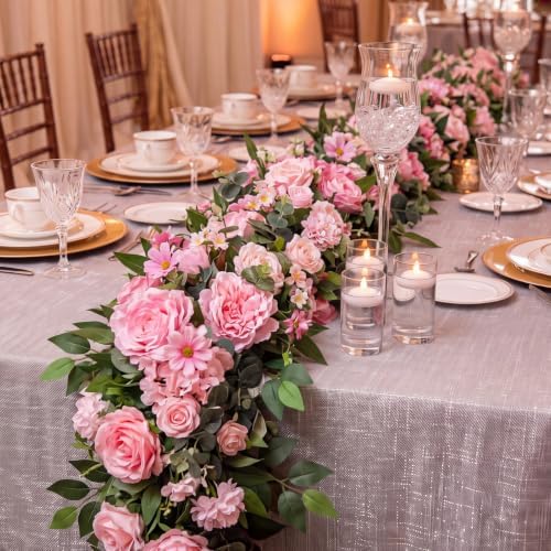 Garvee 39 Inch Artificial Rose Peony Flower Swag, Fake Arch Flowers - Image 2