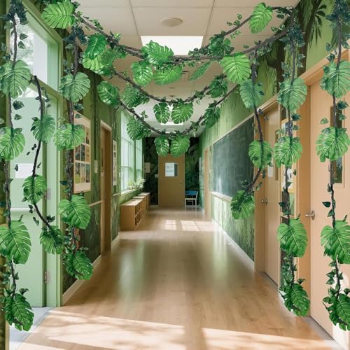 Preboun 34 Pcs Jungle Safari Decor Artificial Vines for Classroom Ceiling by Preboun