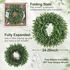 26 Inch Large Artificial Boxwood Wreaths for Front Door - Image 3