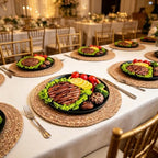 Natural Water Hyacinth Woven Placemats Plate Chargers Set of 10, Rattan Wicker Table Mats for Dinner Plates, Boho Farmhouse Rustic Place Mats for Dining Table Decor (13.8inch) - Image 2