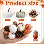 Yookeer 120pcs Fall Mini Pumpkins Artificial Acorn Pine Cone, Vintage Color - Image 2