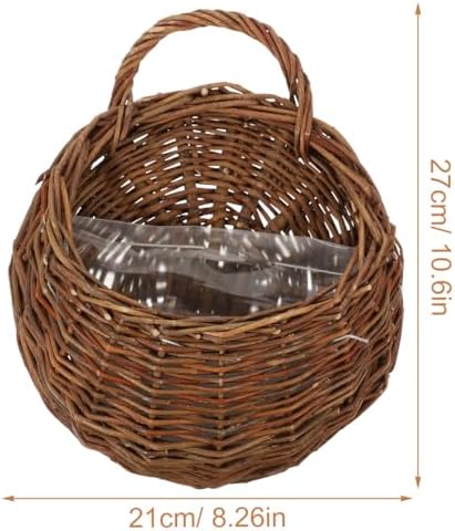 2Pcs Hanging Woven Storage Basket Decorative Wall Flower Planter - Image 2