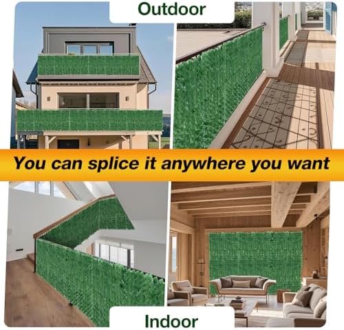 Artificial Ivy Privacy Fence Wall Screen, 79 x 118 in Garden Fake Hanging Plants Vines, Aesthetic Faux Greenery Garland Pothos Leaf with Strengthened Joint Prevent Leaves Falling Off for Outdoor Decor - Image 7