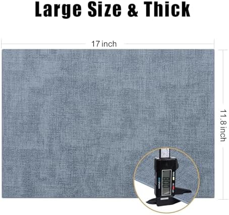 Homaxy PU Faux Leather Placemats for Dining Table, Set of 8, Blue - Image 5