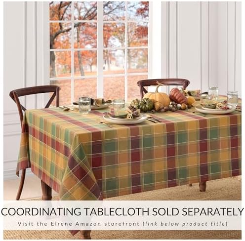 Autumn Acres Plaid Napkins, Set of 8, Multicolor - 17" W x 17" L - Image 4