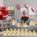 Ferraycle 24 Pcs Mini Lanterns Bulk 4 Inch White Lamp Table Centerpieces - Image 4