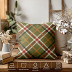 Batmerry Apple Green Checkered Throw Pillow Covers, Close Up of The of A Tartan Decorative Pillow Covers Digital Printing Blended for Couch Sofa Bed Invisible Zipper 26X26 in(Set of 2) - Image 3