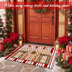 Tinideya 2 Pcs Christmas Layered Doormat Set, Gingerbread House - Image 4