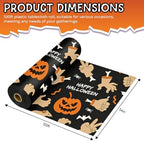 54 Inch X 100 Feet Plastic Table Cover Roll Disposable Halloween Tablecloth Pumpkin Ghost Hand Plistic Table Covers for Halloween Party Decorations (Pumpkin Ghost Hand, 100 Feet) - Image 2