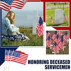 Newwiee USA Handheld Flags on Stick 12 x 18 Inch American Flags with Safety Spear Top for 250th Anniversary Independence Memorial Day 4th of July Yard Garden Decoration(225 Pcs,Usa Flag) - Image 3
