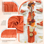 30 Pack Cheesecloth Table Runner 10FT Orange Table Runner Boho Gauze Cheese Cloth Table Runners Long Rustic Sheer Table Decorations for Wedding Party Baby Bridal Shower Birthday Holiday Home - Image 3