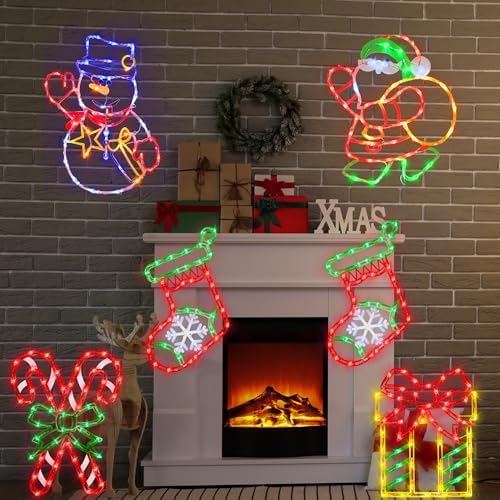TRWYMZ Christmas Decorations - 16" Christmas Window Silhouette Lights - Image 4