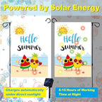 12 Pcs Double Sided Solar LED Seasonal Garden Flags - 12x18 Inch Waterproof Burlap Yard Flags for Patio Lawn Yard Porch Decor (Color 1) - Image 3