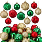 Syhood 64 Pcs Christmas Tree Decoration Ball Ornaments, Red Green by Syhood