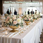Vintage Gold Compote Vases 8.5" x 5.4" for Wedding Table Centerpieces - Image 2