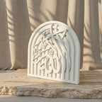 AllahuAkbar Islamic Table Decor – Elegant Arabic Calligraphy for Home or Office – Unique Islamic Art Piece, Perfect for Eid, Ramadan, or Daily Inspiration – White Stone Powder Statue - Image 5