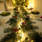 2025 New 6.56FT Christmas Garland Lights with 96 LED 8 Flash Modes Battery Operated Cypress Garland with Timer Lighted Xmas Pine Garland Christmas Decor for Mantle Fireplace Table Stairs Holiday - Image 6