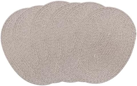 Mix Brown Braided Placemats Set of 6, Cotton Fabric Oval Table Mats Non Slip Washable 16 * 12 inch Oval Place Mats, 6 Pack Jute Rope Woven Placemats for Wedding Birthday Baby Shower Party Decoration - Image 7