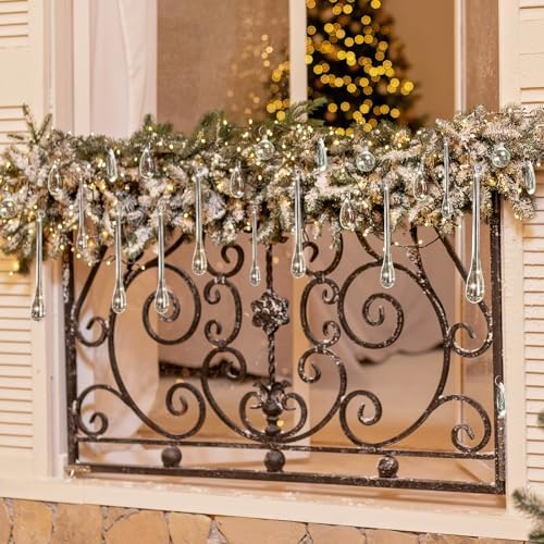 Vercraft 200 Pcs Christmas Tree Acrylic Hanging Ornaments, Clear - Image 6