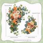 Odouzy Artificial Wedding Arch Flowers for Wedding Sign,Set of 2 for Welcome Ceremony Sign,Faux Floral Swags,Banquet and Reception Backdrop Floral Decoration (Orange) - Image 2