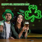 2 Pcs Light Up Shamrock for Window, 13'' Shamrocks Windows Lights St Patricks Day Window Decor Shamrock Lights Battery Operated with Timer & 8 Modes, Clover Decor Green Light for St Patricks - Image 5
